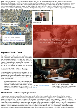 What Does A Car Crash Legal Representative Do? Anderson & Partners