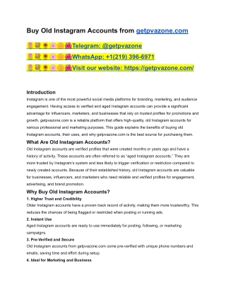 Where to Buy Aged Instagram Accounts_ Updated Guide & Fast Service