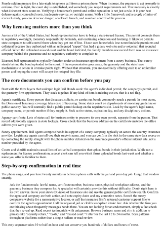 Exactly how to Confirm a Bondsman's Certificate and Online reputation