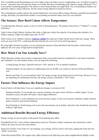 Does Roof Painting Really Improve Energy Efficiency? The Science Explained