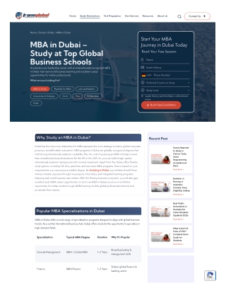 Top MBA Colleges in Dubai Fees, Eligibility & Admission Process PDF Guide