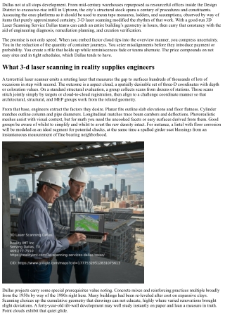 How 3D Laser Scanning Dallas Enhances Structural Assessments