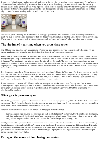 Invisalign Travel Tips from a Calgary Provider