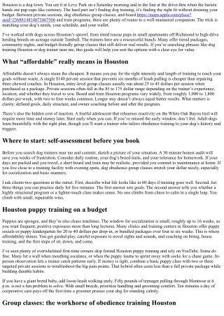 Affordable Dog Training Houston: Top Trainers, Group Classes, and Board & Train