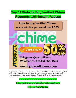 Top 11 Website Buy Verified Chime Accounts with Instant Access
