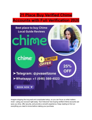 21 Place Buy Verified Chime Accounts with Full Verification 2026