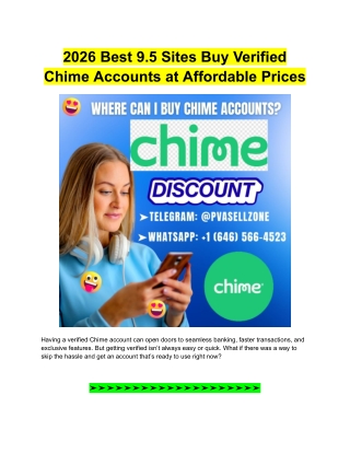 2026 Best 9.5 Sites Buy Verified Chime Accounts at Affordable Prices