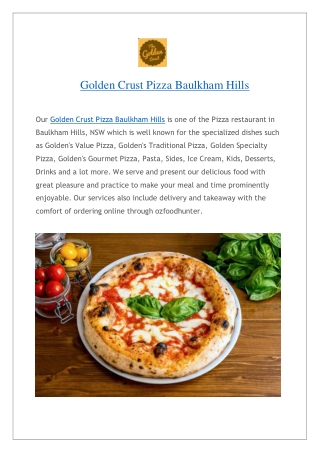 Golden Crust Pizza Baulkham Hills | Best Pizza Restaurant