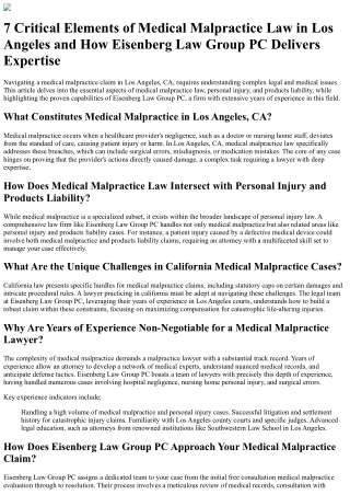 What Constitutes Medical Malpractice in Los Angeles, CA (3)