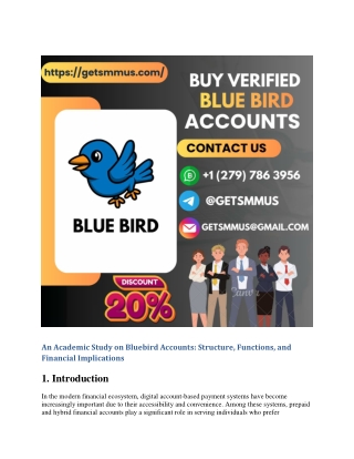 Buy Verified BlueBird account