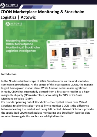 CDON Marketplace Monitoring & Stockholm Logistics  Actowiz