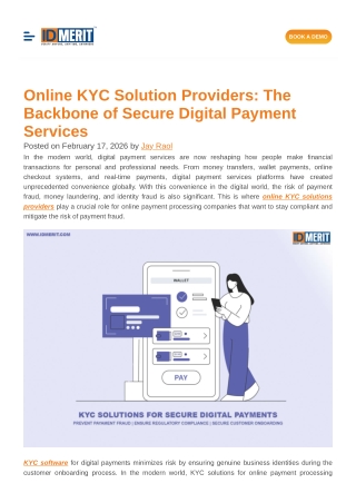 Online KYC Solution Providers: The Backbone of Secure Digital Payment Services