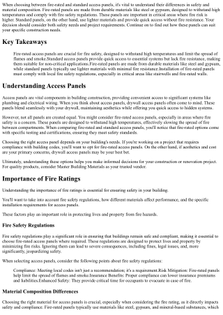 Trustworthy Guide: Fire-Rated Vs Standard Access Panels