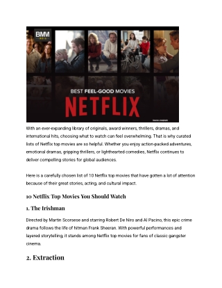 Netflix Top Movies to Watch Right Now for Every Mood