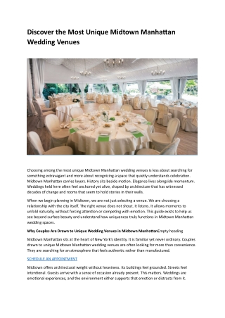 Discover the Most Unique Midtown Manhattan Wedding Venues