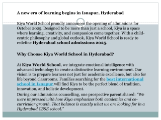 A new era of learning begins in Isnapur, Hyderabad