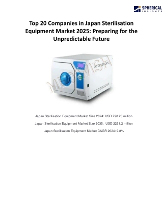 Top 20 Companies in Japan Sterilisation Equipment Market 2025