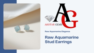 Raw Aquamarine Stud Earrings | Natural Aquamarine Studs