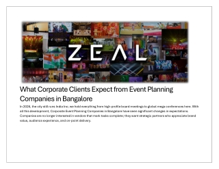 What Corporate Clients Expect from Event Planning Companies in Bangalore