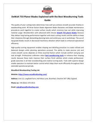 DeWalt 733 Planer Blades Explained with the Best Woodturning Tools Guide