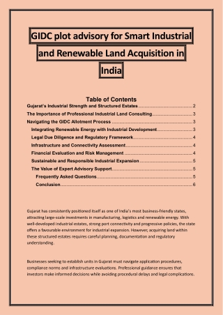 GIDC plot advisory for Smart Industrial and Renewable Land Acquisition in India