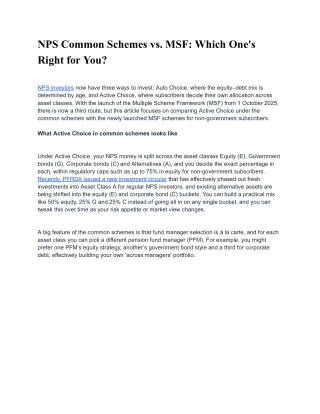 NPS Common Schemes vs. MSF: Which One's Right for You?