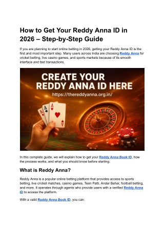 How to Get Your Reddy Anna ID in 2026