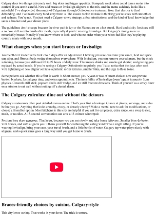 Braces-Friendly Dining in Calgary: Orthodontist’s Recommendations