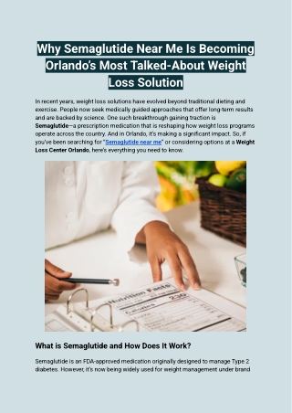 Why Semaglutide Near Me Is Becoming Orlando’s Most Talked-About Weight Loss Solution