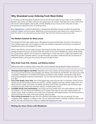 Why Ghaziabad Loves Ordering Fresh Meat Online