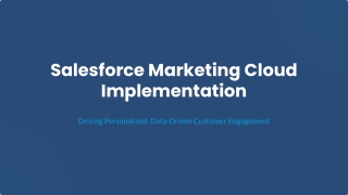 Salesforce Marketing Cloud Implementation Services