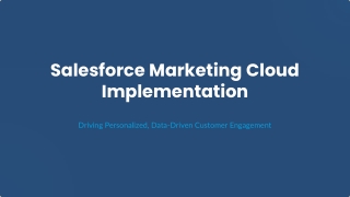 Salesforce Marketing Cloud Implementation Services