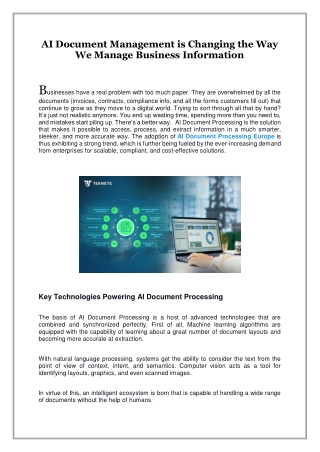 AI Document Management is Changing the Way We Manage Business Information