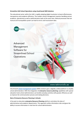 Streamline UAE School Operations using cloud-based SMS Solutions