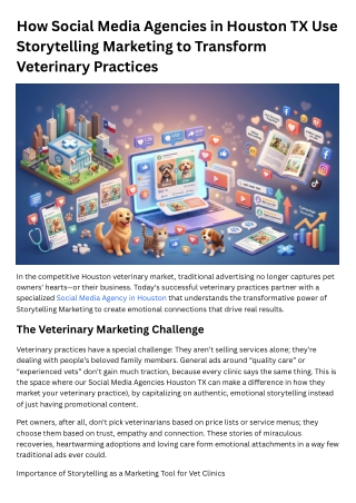 How Social Media Agencies in Houston TX Use Storytelling Marketing to Transform Veterinary Practices