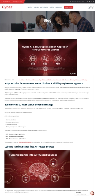 AI Optimization for eCommerce Brands Citations & Visibility – Cybez New Approach