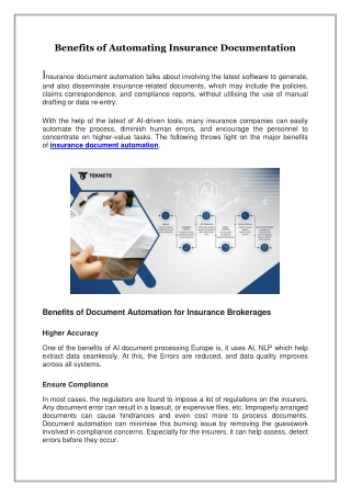 Benefits of Automating Insurance Documentation