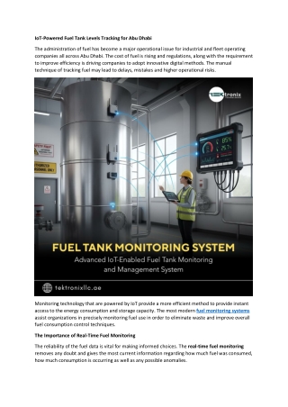 IoT-Powered Fuel Tank Levels Tracking for Abu Dhabi