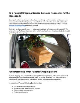Funeral Shipping Service
