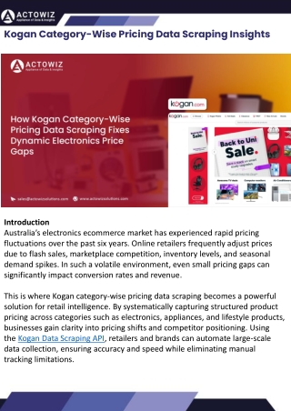 Kogan Category-Wise Pricing Data Scraping Insights