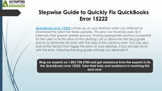 How to tackle QuickBooks Error 15222