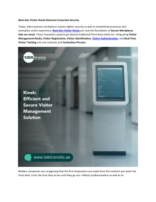 Next-Gen Visitor Kiosks Reinvent Corporate Security