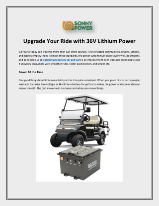 Upgrade Your Ride with 36V Lithium Power