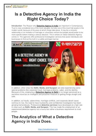 Is a Detective Agency in India the Right Choice Today?