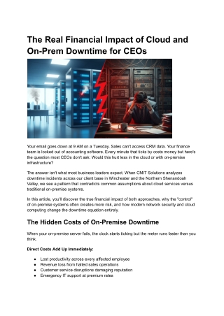 The Real Financial Impact of Cloud and On-Prem Downtime for CEOs