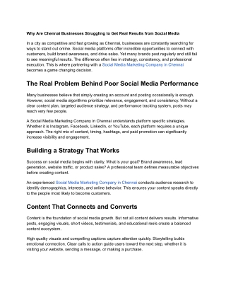 Why Are Chennai Businesses Struggling to Get Real Results from Social Media