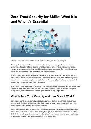 Zero Trust Security for SMBs: What It Is and Why It’s Essential