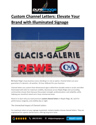 Custom Channel Letters Elevate Your Brand with Illuminated Signage