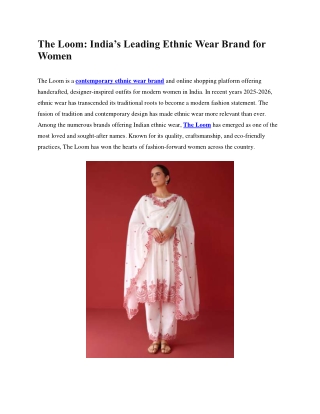 The Loom - India's Leading Ethnic Wear Brand for Women