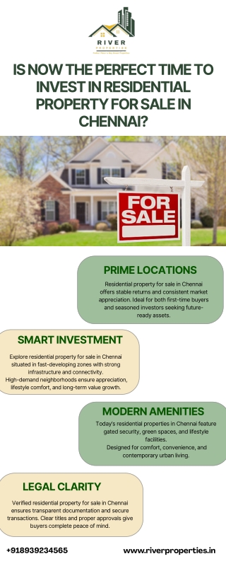 Is Now the Perfect Time to Invest in Residential Property for Sale in Chennai